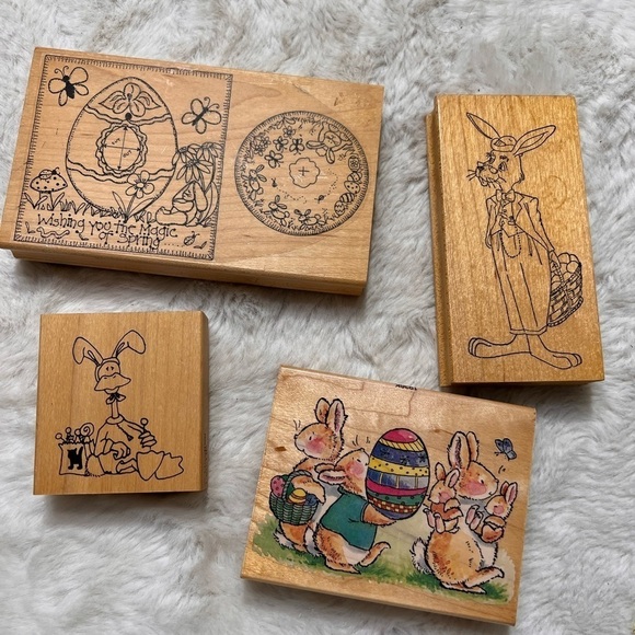 Easter wood stamp lot - Picture 1 of 2